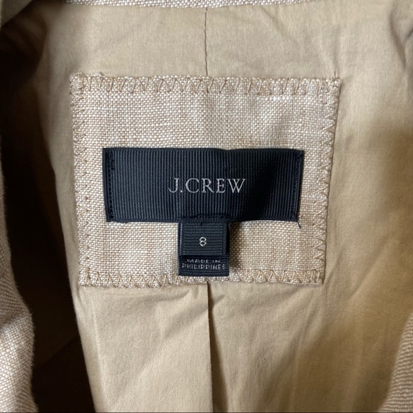 Jcrew tan linen Regent one button blazer career business workwear - Picture 3 of 6